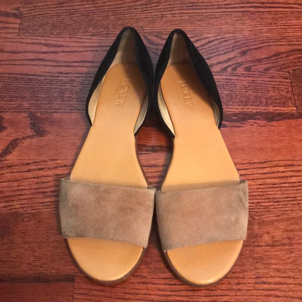 J. Crew Factory tan and black suede sandal - Picture 1 of 5